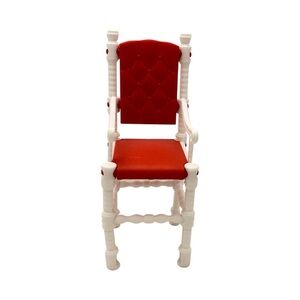 Elf on The Shelf High Back Holiday Christmas Plastic Doll Chair Red & White 5”